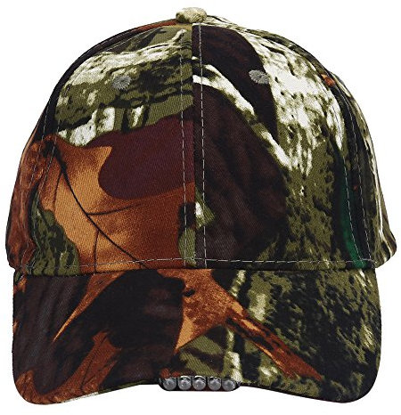 Asixx Mütze mit LED Licht, LED-Baseball-Cap aus Baumwolle Weich, Tragbar und Leicht für Nachtaktivitäten, Angeln, Camping, usw(Tarnung)