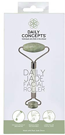 Daily Concepts Daily Jade Facial Roller Helps to Sculpt Facial Features for Brighter Glowing Skin, Safe and Gentle for All Skin Types 150g