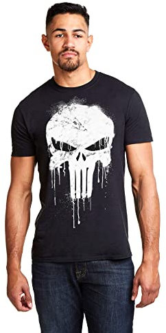 Marvel Men's Avengers Punisher Skull T-Shirt, Black (Black Blk), M