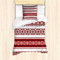 ABAKUHAUS rot Bettbezug Set, Ukrainisch Akzente, Milbensicher Allergiker geeignet mit Kissenbezügen, 135 cm x 200 cm - 80 x 80 cm, Rot Schwarz Weiß