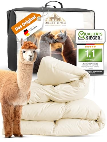 Engelshof Alpaka Bettdecke 4 Jahreszeitendecke Ganzjahresdecke ganzjährig Alpakadecke 200x200 Kamelhaardecke Schafwolle Lama DuvetKamelhaar Wolldecke Alpaca 1.000g-3.000g Decke Alpaka Wolle