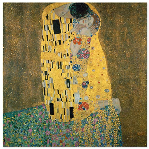 JUNIWORDS Poster, Gustav Klimt, Der Kuß, Der Kuss, Das Liebespaar, 40 x 40 cm