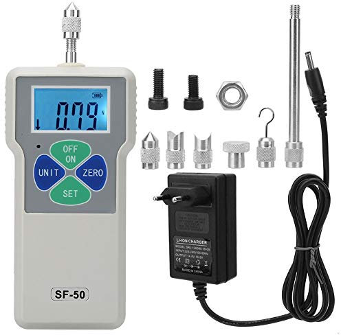 Digitales Kraftmessgerät, digitaler Druck- und Zugprüfgerät Digitales Kraftmessgerät 50N/5 kg 100-240 V Druck- und Zugmessgerät Digitales Kraftmessgerät(EU-STECKER)