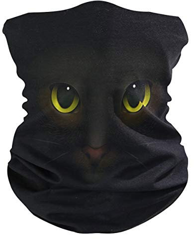 Sawhonn Schwarze Katzenmonsteraugen Gesichtsmaske Schlauchtuch Kopftuch Stirnband Bandanas Kopfbedeckung Halstuch Gesichtsschal Für Männer Frauen Den Sport