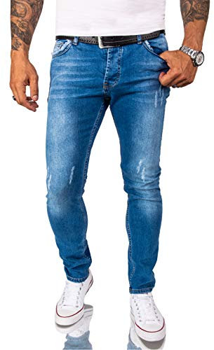 Rock Creek Herren Jeans Hose Weiß Slim Fit Stretch Jeans Herrenjeans Herrenhose Denim Stonewashed Weisse Herren Jeans RC-2163 Blau W33 L36