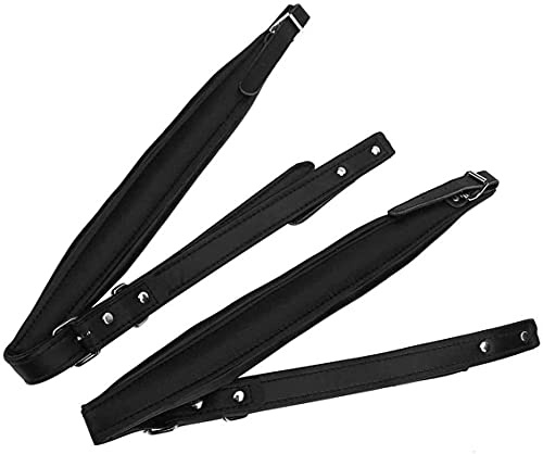 YUNNLEZT Padded Bass Accordion PU Leather Shoulder Harness Straps - Adjustable Belt for 16-120 Accordion Musical Instrument Accessories