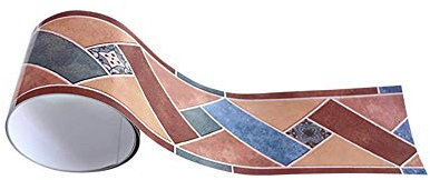 Bordure de papier peint Géométrie rouge Décoration murale amovible Frise Murale Autocollant Papier Peint Autocollant imperméable en PVC Plinthe Autocollant 10cm X 200CM