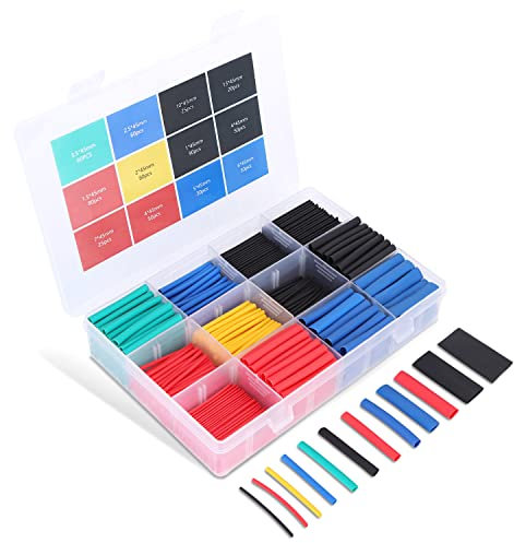 Aigostar Schrumpfschlauch Set, Schrumpfschläuche Sortiment Verhältnis 2:1, Kombi-Schlauch-Set, Kabel-Draht-Set, Elektro-Isolierschlauch-Set, Mehrfarbig, 11 Größen, 600 Stück,1 Kiste