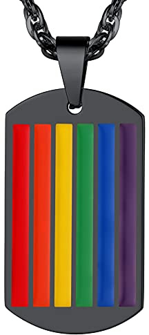 Richsteel LGBT Halskette Mann Frau Halskette Gay Lesbian Pride Regenbogen Edelstahl Schmuck Homosexuelle Liebe Paare