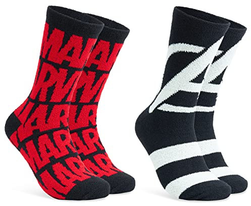 Marvel Calze Uomo, Pacco da 2 Calzini Antiscivolo a Pantofola Avengers