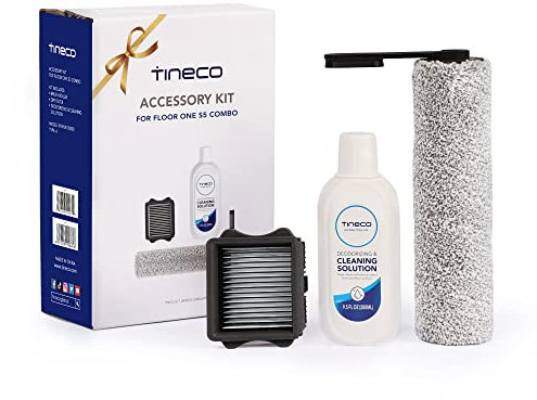 Tineco Floor One S5 Combo & S5 Combo Power KIT Ensemble d'accessoires pour Aspirateur Sec/Humide sans Fil (1 * Rouleau de Brosse + 1 * Filtre HEPA +1 * 280ml de Solution de Nettoyage)