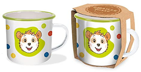 Trötsch Bobo Siebenschläfer Emailletasse Punkte: Kaffeetasse Teetasse Geschenkidee Geschenk Tasse Emaillebecher
