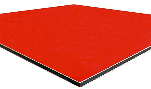 Panneau Composite Aluminium Couleur 3mm. Plaque Aluminium Composite. Plaque Alu - 100 x 100 mm - Rouge -
