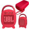 Hard Carrying Case and Silicone Cover for JBL Clip 4 Portable Bluetooth Speaker, Protective Travel Case Storage for JBL Clip 4 Speaker Accessories (Red)