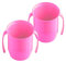 Doidy Cup Twin Pack - Training Sippy Cups for Toddlers & Babies - Unique Slanted Design Two Handles Baby Beaker - Great Weaning Cup for Milk, Water & Juice - 3-6 Months to Toddler (Cerise Pink)