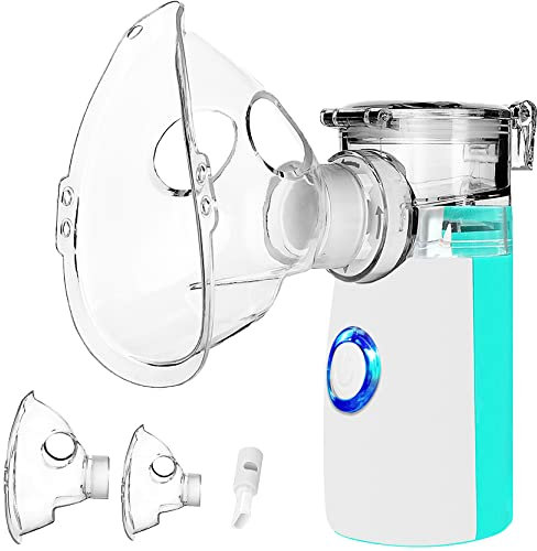 Inhaliergeräte für Erwachsene Inhalationsgerät Kinder Inhalator Inhaliergerät Kinder Vernebler mit Gesichtsmaske und Mundstück Automatische Reinigungsfunktion für Atemwegserkrankungen Wirksam (Grün)