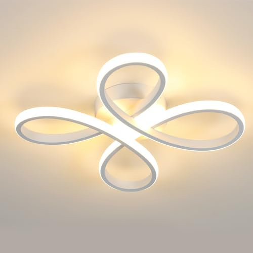 Comely Plafon LED Techo Moderna, Lámpara de Techo 30W 3400LM, Iluminación de Techo de Acrílico con Forma de Flor para Dormitorio, Sala de Estar, Comedor, Luz Cálida de 3000K, Dia 30cm, Blanco