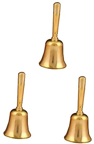 Ciieeo 3st Hand Rasseln Aus Messing Spielglocke Schlittenglocken Desktop-Glocke Anruf Zum Abendessen Bettalarm Seniorenhilfe Geschenke Für Puja Zurückgeben Tisch Glocke Büro Kundendienst