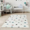 Jimri Kinderteppich DOTS l Pünktchen Gepunktet l Öko-Tex Siegel | Farbe: Beige Blau Rosa | Kinderzimmer/Jugendzimmer (White, 120x170 cm)