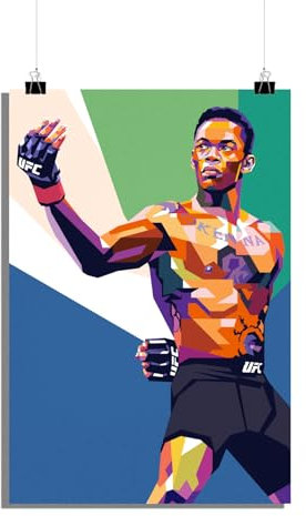 25 Artstreet Israel Adesanya Poster | Kunstdruck | 180 g mattes Papier | Wanddeko für Wohnzimmer und Jugendzimmer | 60 x 90 cm