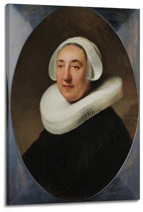 ADovz Rembrandt Van Rijn, Portrait von Haesje Jacobsdr Van Cleyburg, Gemälde auf Leinwand, Wandkunst, Rollbild, Druck, Wohnzimmer, Wände, Dekoration, Häuser, 20 x 30 cm