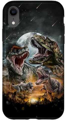 iPhone XR Tyrannosaurus Rex Dinosaur in Prehistoric Era Full Moon Case