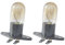 2 Pack Microwave Light Bulb 2A 250V 20W 2Pin Light Bulb Replacement for Microwave Oven Light Lamp Easy Installation Microwave Oven Bulb