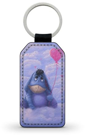 Porte-clé noir en simili cuir Bourriquet ours winnie dessin animé amis Eeyore Ref 9