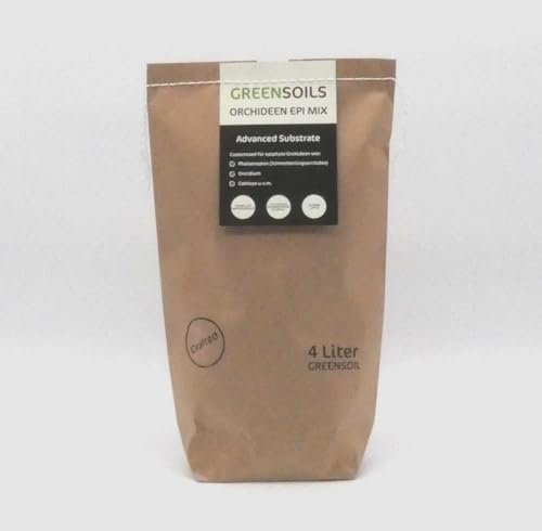Greensoils Orchideen Erde Spezial-Substrat Torffrei Kokosfrei mit Biokohle 4 Liter Epiphyte Orchideen
