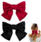 2 Pezzi Fermagli per Capelli con Fiocco, Fiocchi per Capelli, Accessori Capelli Francese Bowknot, Mollette Per Capelli In Raso, Ferma Capelli con Chiusura Clip Fermaglio (Nero, Rosso)