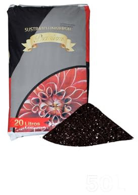 JARDIN202 - Sustrato Universal Premium con Fibras de Coco, turbas, sustrato Vegetal, Perlita y enriquecido Ideal para Todo Tipo de Plantas | 6 Sacos de 50 litros -