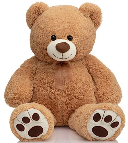 BEJOY 90cm Teddybär Stofftier mit Pfoten Plüschtier Kuscheltier Hellbraun | Groß Teddy Liebesgeschenk für Freundin Kinder