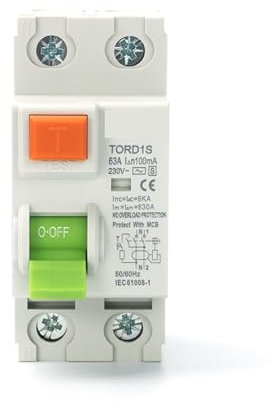 Disjoncteur électromagnétique à interrupteur différentiel de Type S, 1 pièce(2 Pole 100 mA,10A)