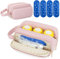 Damero Muttermilch-Kühltasche mit 4 Kühlakkus, Muttermilchflaschen-Kühltasche mit abnehmbarem Schnallengriff, Babyflaschen-Reisekühltasche für stillende Mütter, Rosa