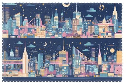 WZYWHJ New York Tischsets für Esstisch, 30,5 x 45,7 cm, für Party, Küche, Esszimmer, Dekoration, waschbar, leicht zu reinigen, 6 Stück