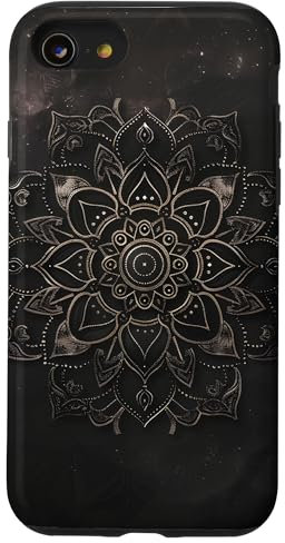 Black Mandala Yoga Meditation Design Case for iPhone SE (2020) / 7 / 8