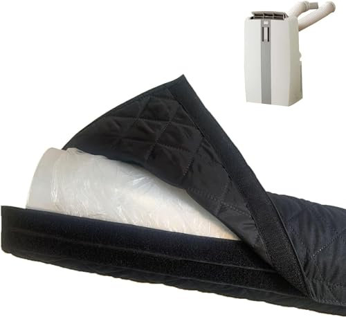 Protection pour Tuyau Climatiseur, Tuyau Isolée Pour Climatiseurs Portable, Housse Protection Pour T-uyau Évacuation C-limatiseur Mobile 5&5.9, Anti-poussière Et Lavable (Black)