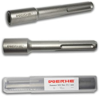 WERHE® Professional SDS Max Ø20,2mm 165x30mm Erdnageleintreiber zum Einstecken von Tiefenerder Erder Erdung Staberder – – Jack Hammer Picket Pfosten Driver Treiber