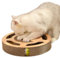 Heikoeco® Kratzbrett Katze mit 2 Klingelballs, 3 in 1 Kratzpappe für Katzen Rund, Katzenspielzeug Selbstbeschäftigung aus Langlebiger Wellpappe