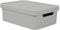 Jolie Max Plastic Storage Box with Lid, 19L Capacity, Solid Matte Colour, Decorative Design with Handle, Stackable & Nestable Space-Saving Organizer for Home, Office – 45.5 x 33.5 x 15.5 cm (GREY)