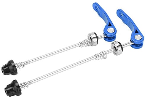 XUXHOU 2Pcs Bikes Hub Quick Release Lever, Metal Bicycle Front Rear Quick Release Skewer Flower Drums Quick Detachable Rod (Blue)
