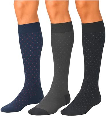 o-day Calze Filo Di Scozia Uomo Lunghe Fantasia (Confezione Da 3) Eleganti e Traspiranti Calzini Filo Di Scozia Uomo Made In Italy