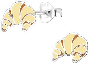 Monkimau Mädchen Ohrringe Croissant | Ohrstecker aus 925 Sterling Silber | Kinderohrringe hypoallergen
