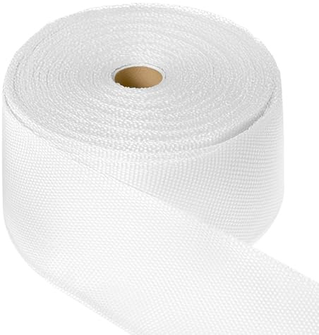 QWORK® Ruban isolant en fibre de verre 30 m x 50 mm, résistant aux hautes températures, pour réparation et emballage