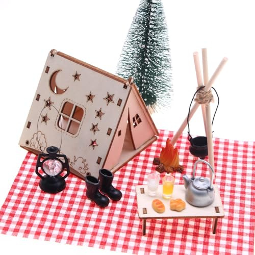 Set di accessori per porta del gnomo, decorazione in legno, miniatura, per Natale, porta del gnomo, set completo per decorazioni natalizie fai da te a casa