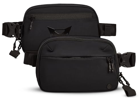 Vertx Bauchtasche für den täglichen Gebrauch + vielseitige Hüfttasche für Reisen, Outdoor-Aktivitäten, Verstellbarer Gurt, leicht, mehrere Taschen, Schwarz – Einheitsgröße