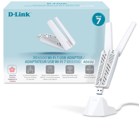 D-Link BE6500 Tri-Band Wi-Fi 7 USB Adapter (AE65U)