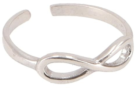 Verstellbarer Zehenring aus Silber, Ewigkeitsdesign, Fußschmuck, elegant