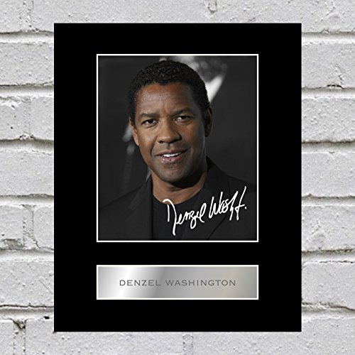 Signiertes Foto von Denzel Washington mit Passepartout