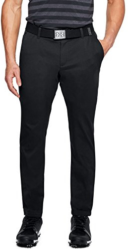 Under Armour UA Showdown Taper, light and stretchy golf trousers for men, 4-pocket high performance golf pant Men, Black / Steel Medium Heather / Black, 32/34